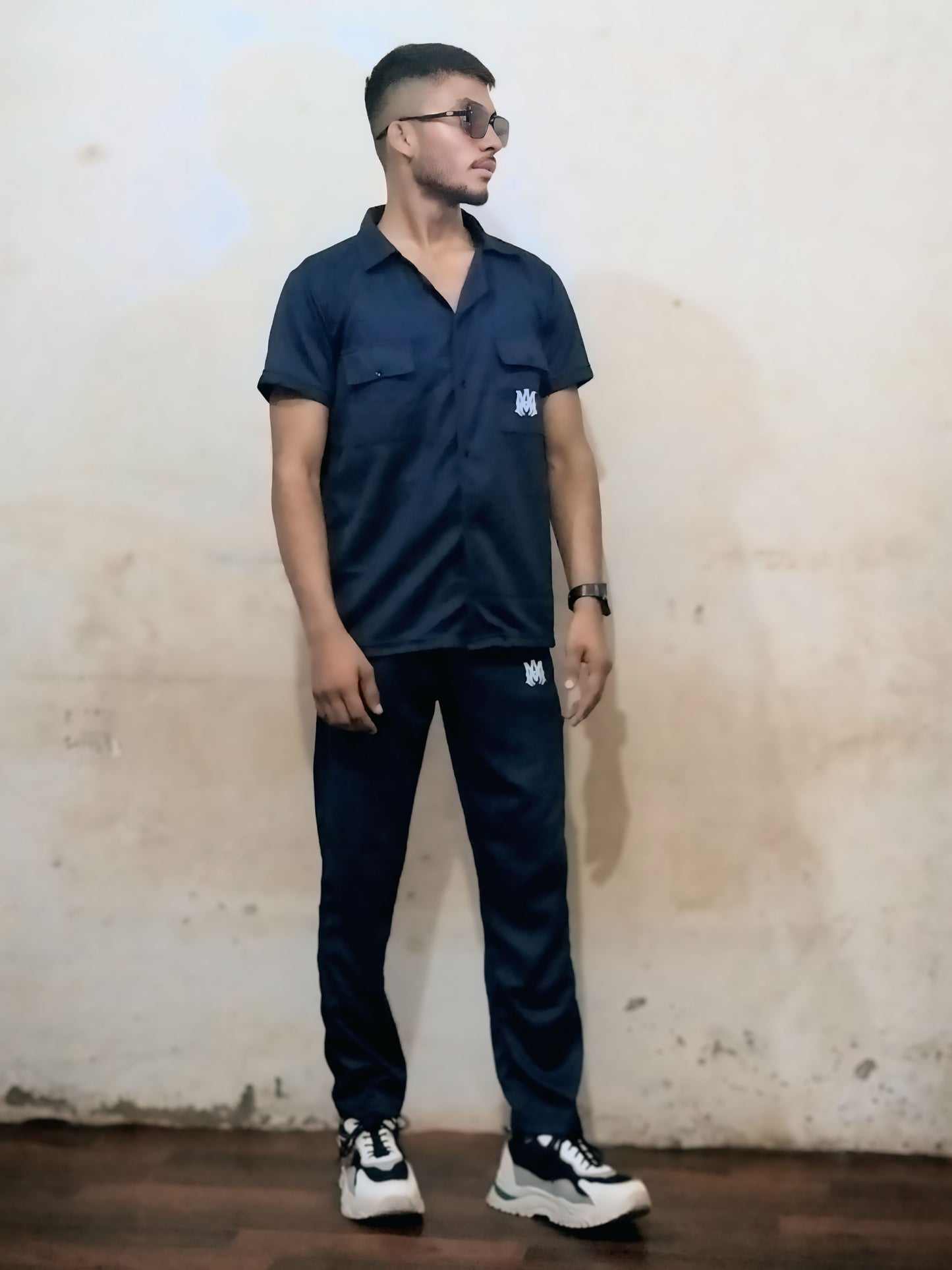 Safari Summer Tracksuit – Navy (Quick-Dry Fabric)