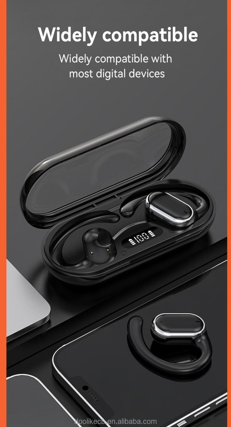 X97 Headphones Wireless Earphone Tws Painless Wear No Pain Led Display Open-ear Bt 5.3 Earbuds (random Color