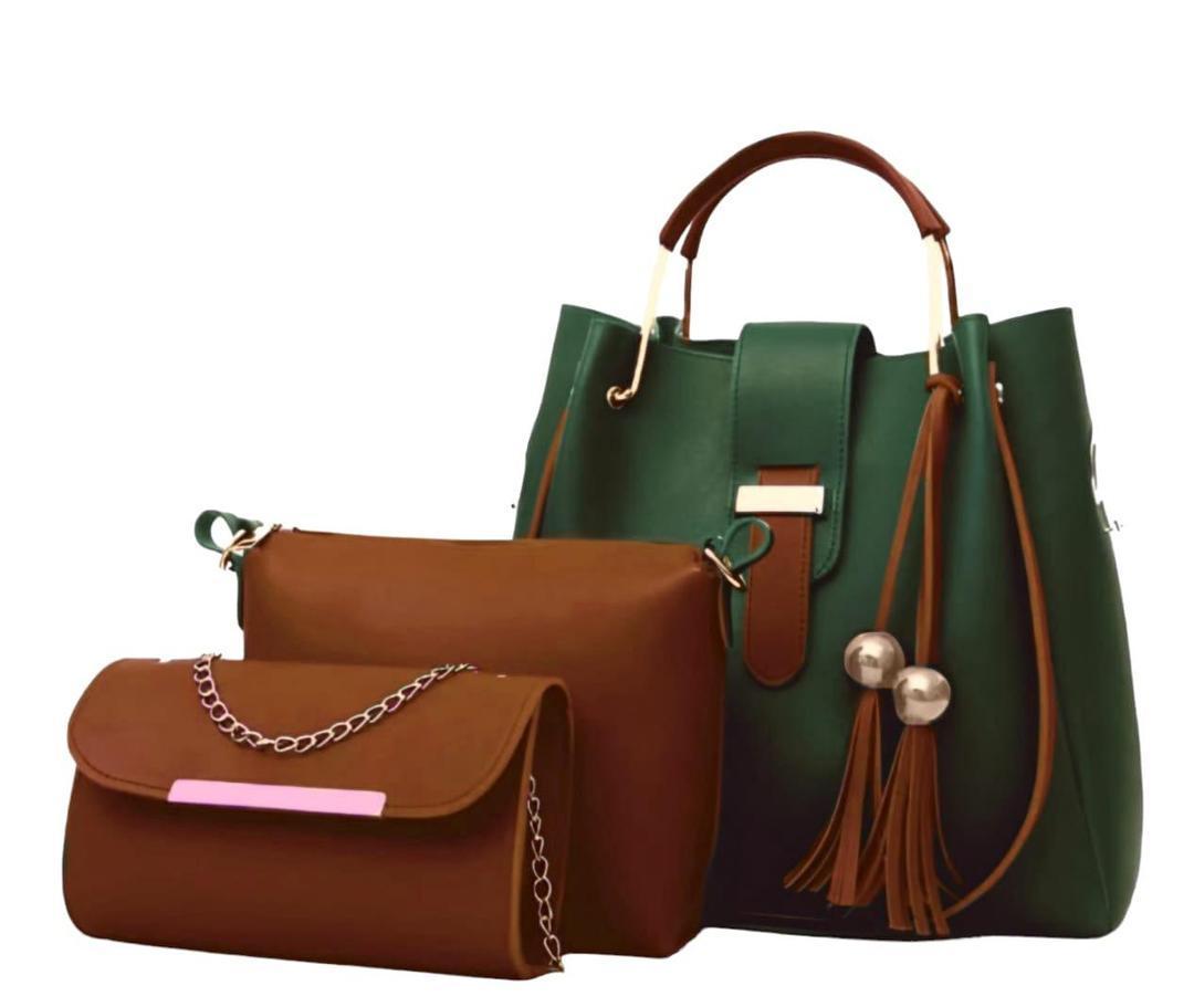 Stylish Women's PU Leather Hand Bag Set - 3 Pcs