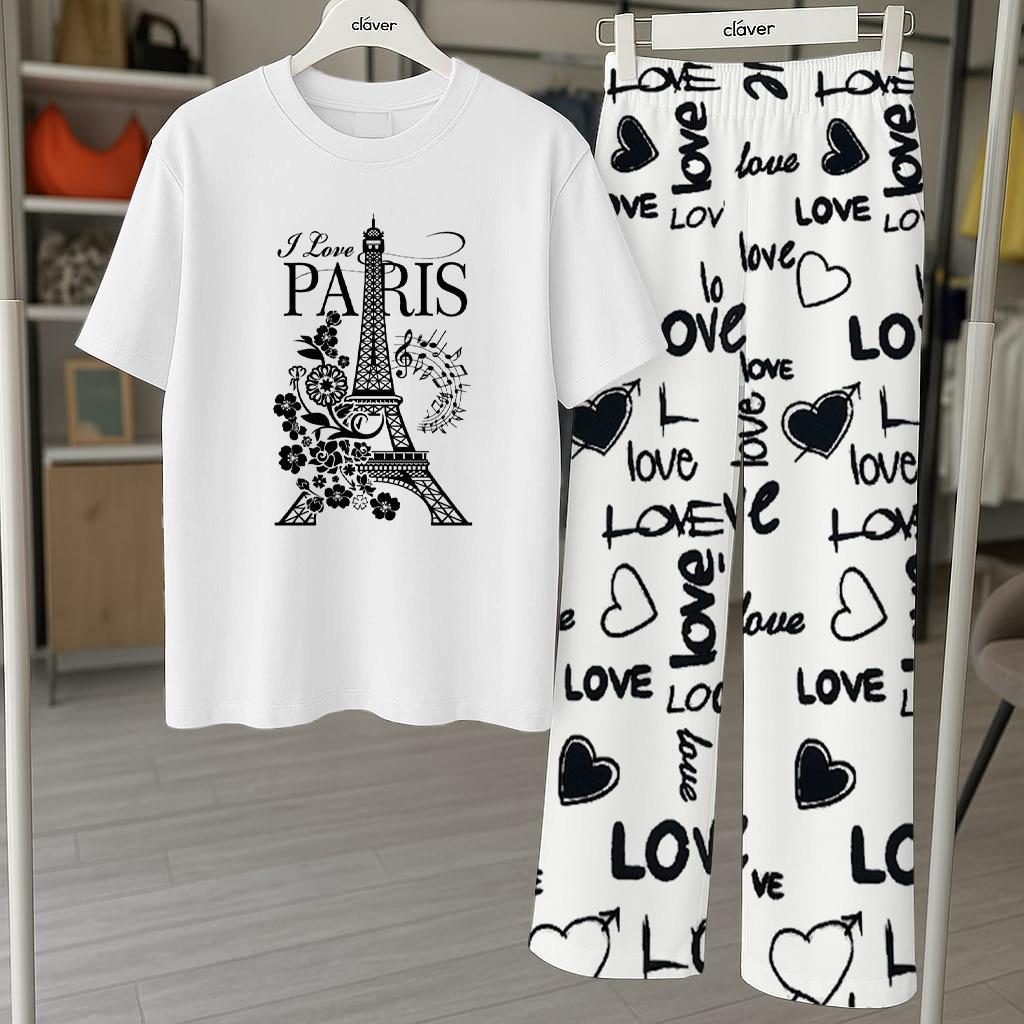 2 Pcs Printed Jersey Women's Night Suit - Stylish Comfort for Every Night