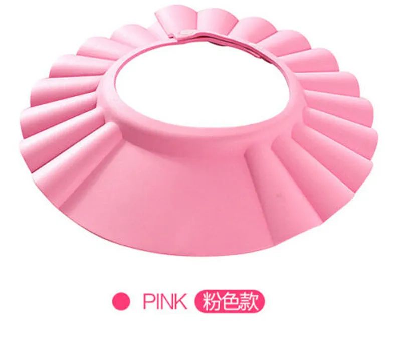 Baby Shower Cap Children Safe Bath Bathing Shampoo Caps Wash Hair Adjustable Elastic Shield for Kids