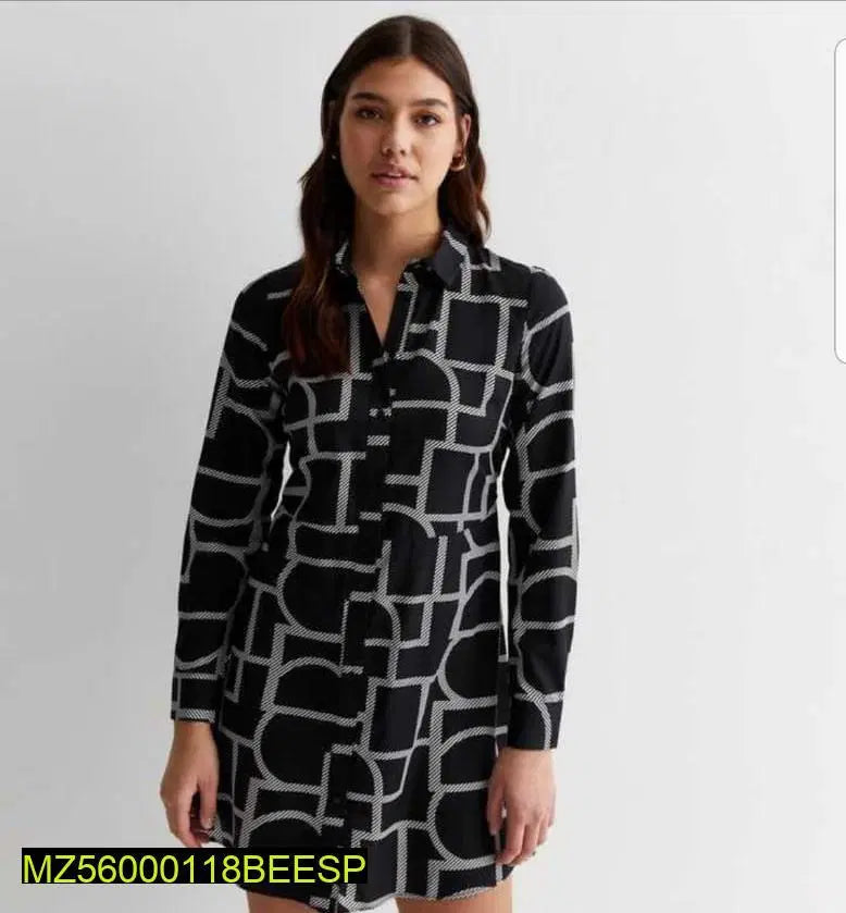 1 Pc Women's Stitched Jersey Printed Shirt