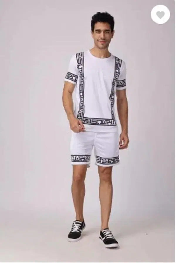 Men's Dri Fit Printed T-Shirt & Shorts Tracksuit - 2 Pcs