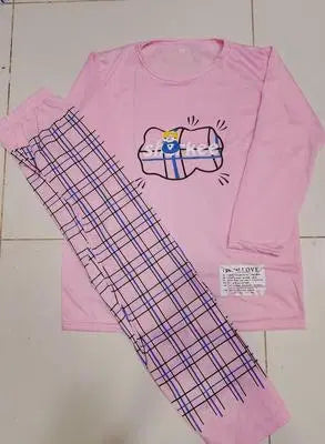 2 Pcs Women's Stitched Cotton Jersey Printed Night Suit