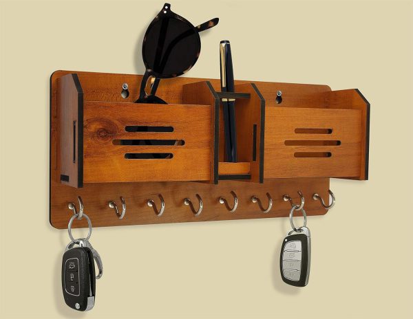 Multipurpose Design Wooden Key Holder I Home Decoration Items