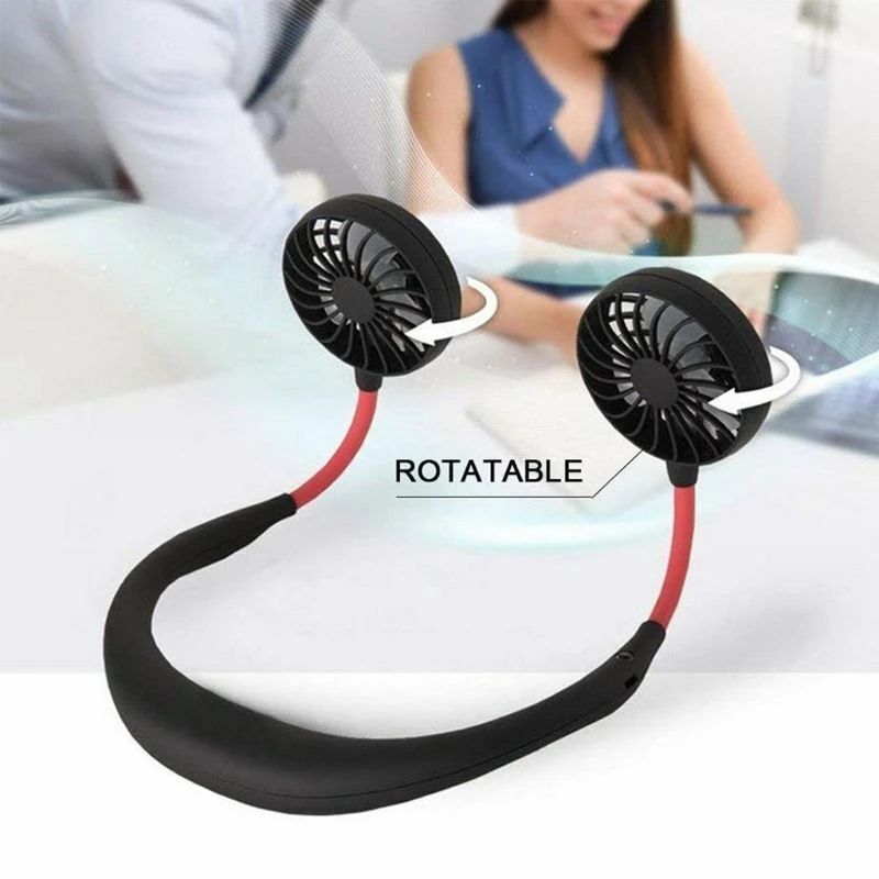 Neck Fan Adjustment Fan Hands-free Hanging Rechargeable Mini Sports Fans
