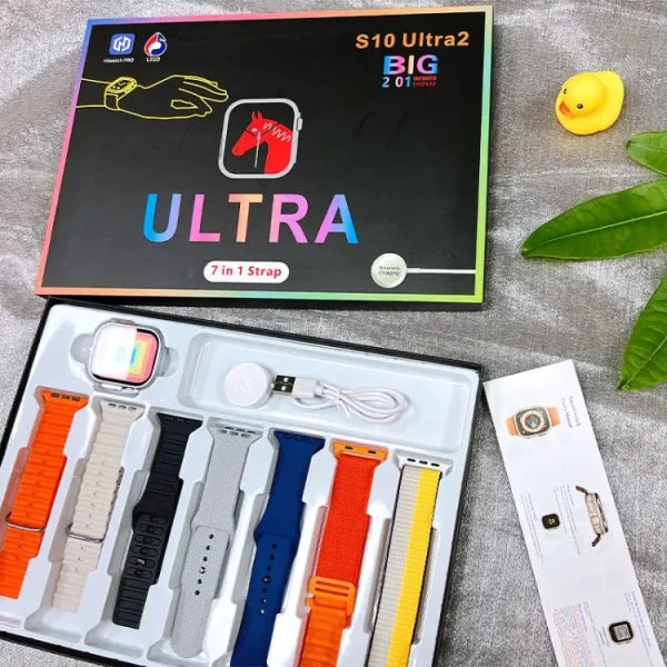 S10 Ultra 2 Smart Watch for Kids Adults | 7 Stylish Straps | Titanium Body | Magnetic Charger | Water Resistant
