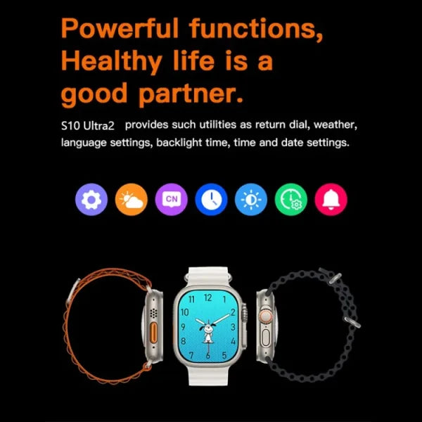 S10 Ultra 2 Smart Watch for Kids Adults | 7 Stylish Straps | Titanium Body | Magnetic Charger | Water Resistant