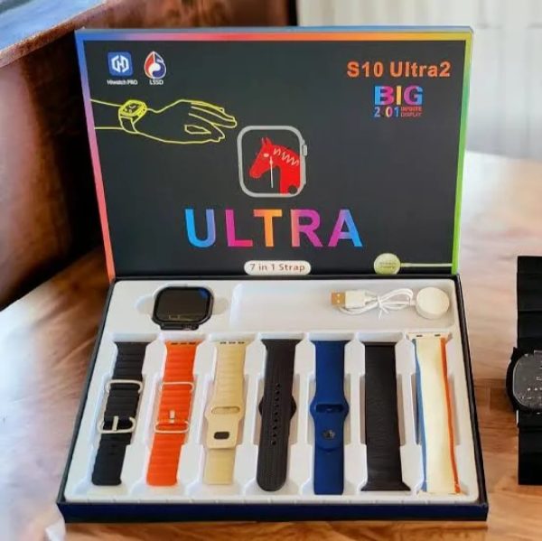 S10 Ultra 2 Smart Watch for Kids Adults | 7 Stylish Straps | Titanium Body | Magnetic Charger | Water Resistant