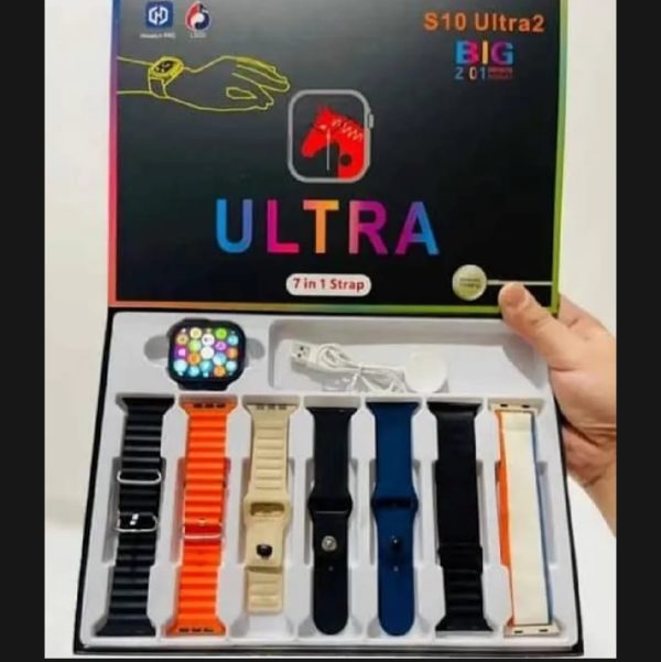 S10 Ultra 2 Smart Watch for Kids Adults | 7 Stylish Straps | Titanium Body | Magnetic Charger | Water Resistant