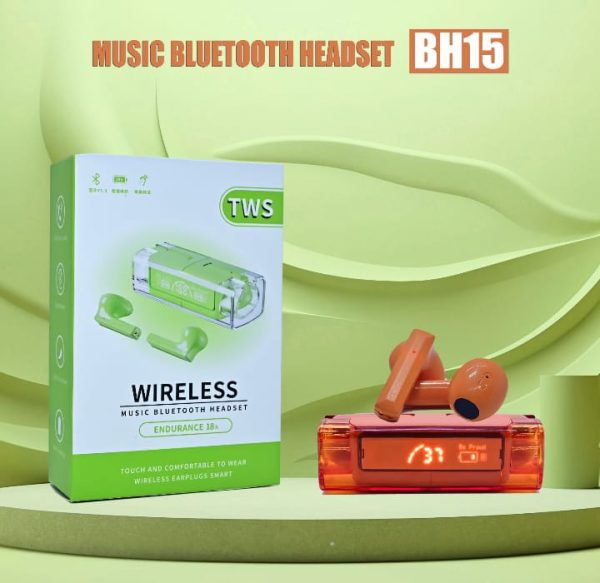 Tws Bh15 Music Wireless Bluetooth Ear Buds | Transparent Wireless Bluetooth