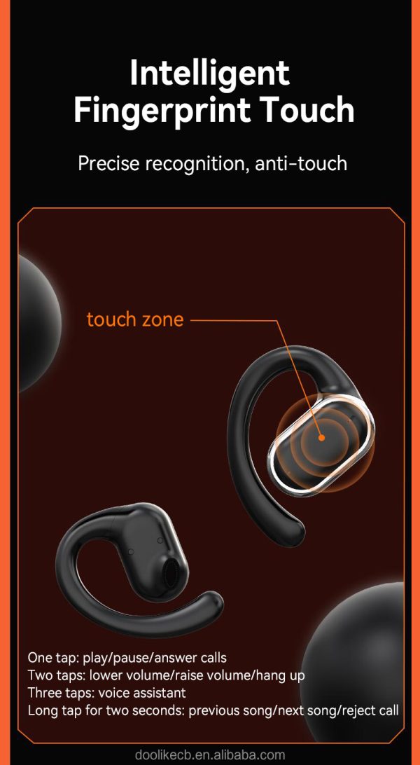 X97 Headphones Wireless Earphone Tws Painless Wear No Pain Led Display Open-ear Bt 5.3 Earbuds (random Color