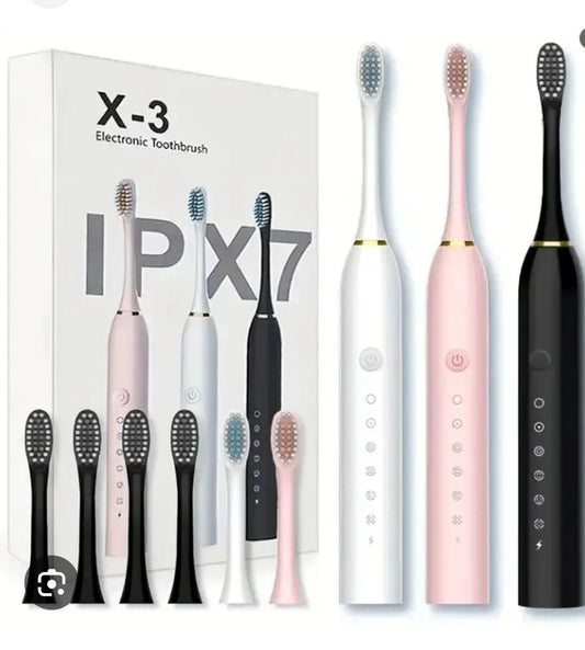 Whiten Your Smile with 6 Smart Modes – Rechargeable Electric Toothbrush with Holder & Timer!