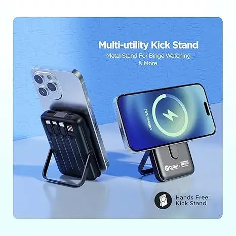 Wireless Charger Magnetic & Built-in Cables 66w Fast Charging Portable Power Bank 10000mah