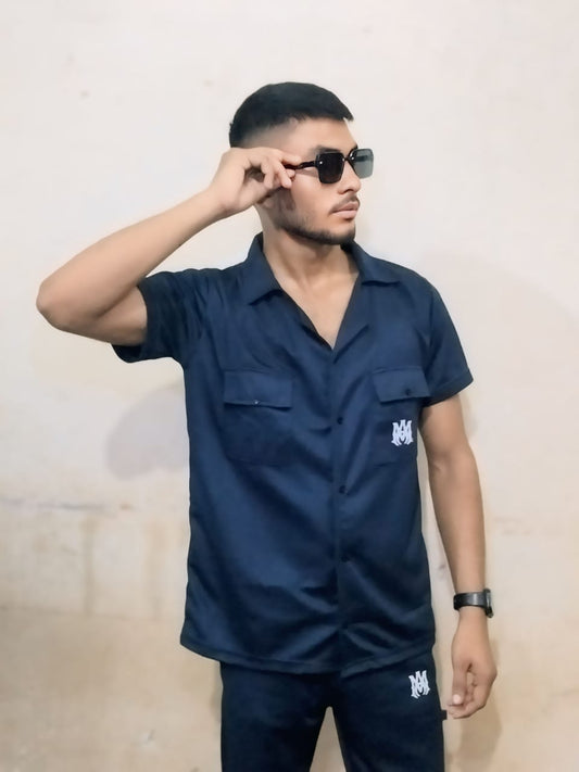 Safari Summer Tracksuit – Navy (Quick-Dry Fabric)