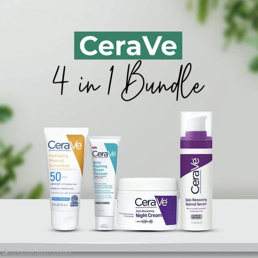 Ultimate 4 in 1 Skincare Bundle - 4 Pcs Night Cream, Sunscreen, Facial Cleanser &amp; Face Serum• Material: Cream