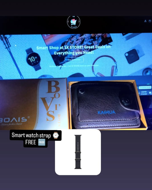 Wallet for men Premium Quality/wallet  BUY ONE GET ONE FREE  smart watch strap 🆓