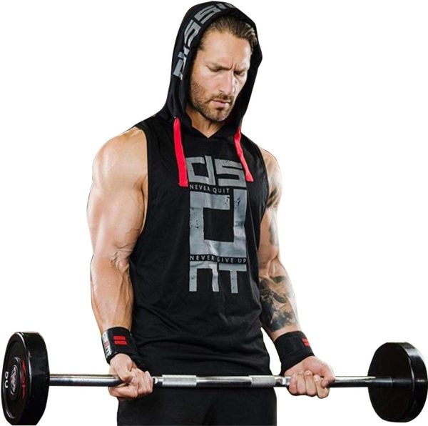 Black Gym Sleeveless Hood Tracksuit – Black Gym Sleeveless Hood Summer Tracksuit – Ready To Wear 2-piece Set | Men’s Sports &amp; Jogging Wear