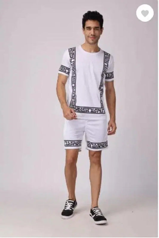 Men's Dri Fit Printed T-Shirt & Shorts Tracksuit - 2 Pcs