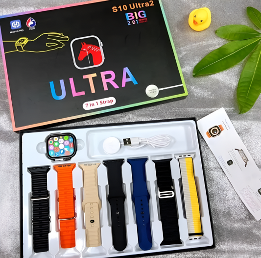 S10 Ultra 2 Smart Watch for Kids  Adults | 7 Stylish Straps | Titanium Body | Magnetic Charger | Water Resistant